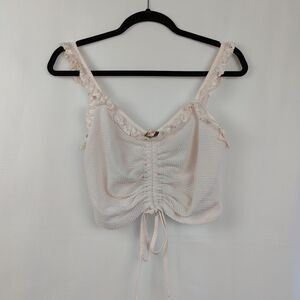 Dollskill ♡ Sugar Thrillz ♡ Coquette Pink Rose Cropped Tank Top - Medium